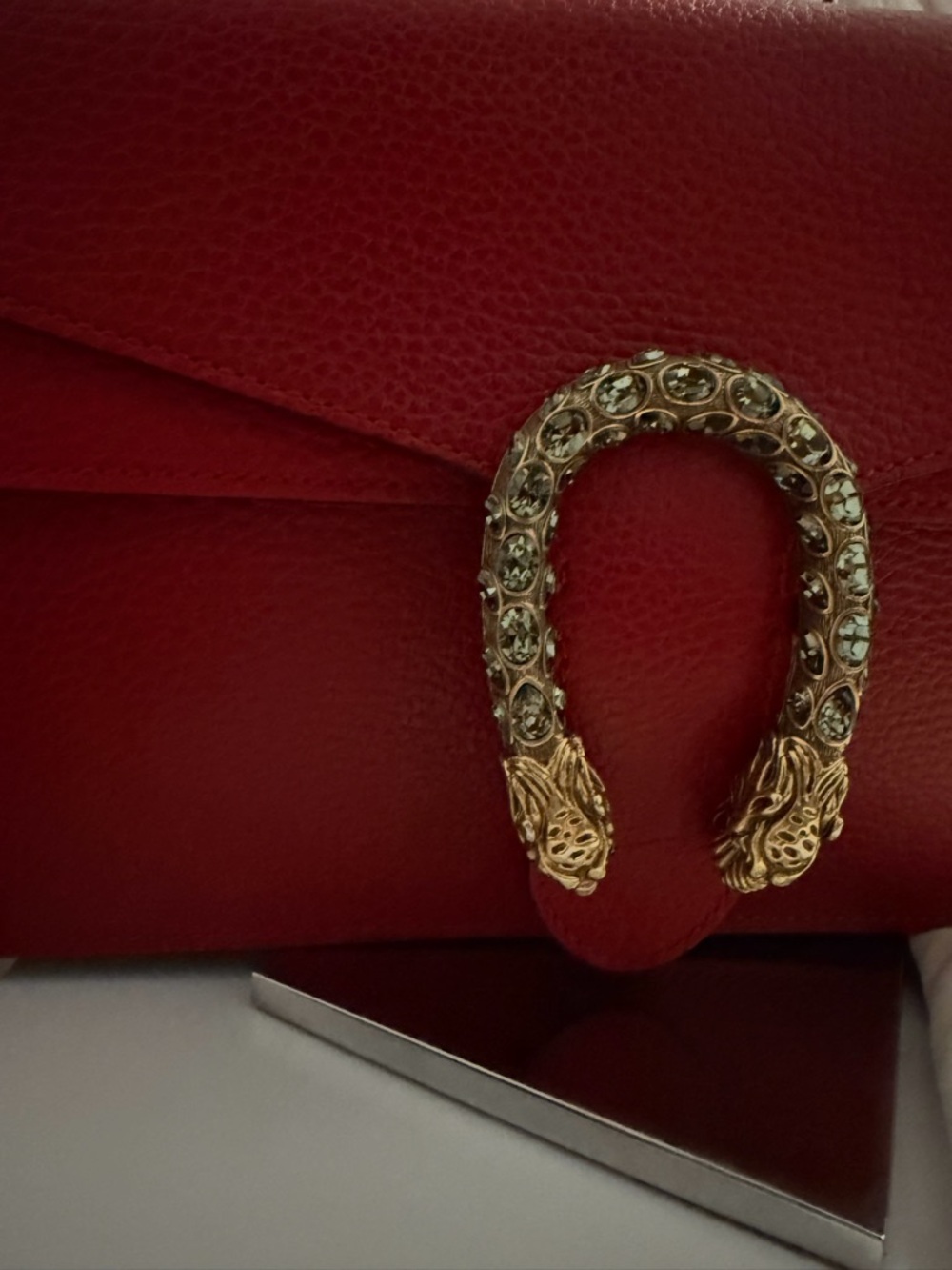 Gucci Dionysus Red Leather Medium Shoulder Bag Like New - Picture 4 of 14